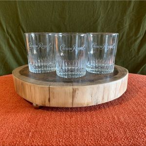 Limited Edition Crown Royal Est 1939 Embossed Ribbed Base Rocks Glasses